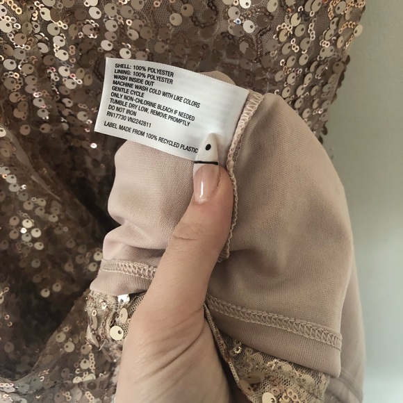 Champagne Gold Sequin Short Dance Party Dress - Picture 6 of 8